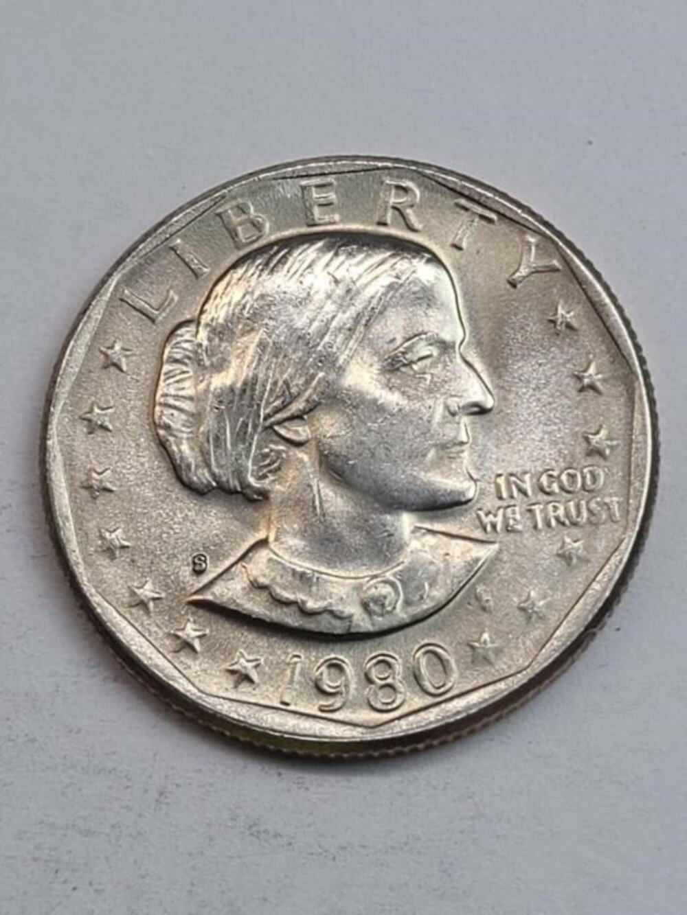 1980-S Proof Susan B Anthony Dollar... Uncirculated... In Protective Holder